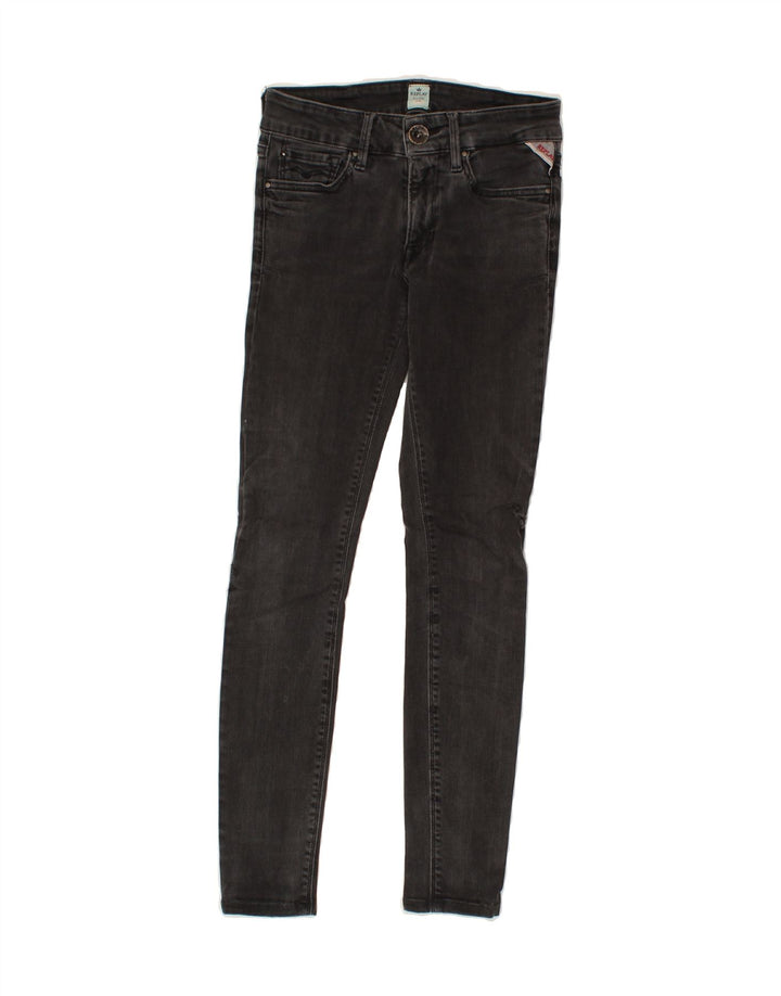 REPLAY Womens Skinny Jeans W25 L30 Grey Vintage Replay and Second-Hand Replay from Messina Hembry 