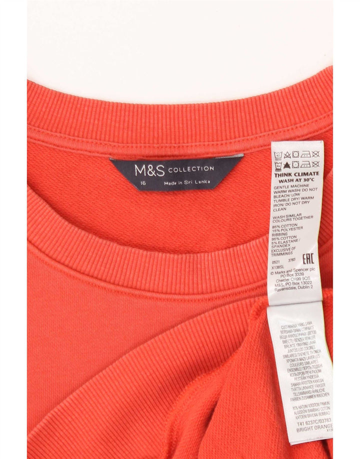 Marks & Spencer Damen-Sweatshirt-Pullover, UK 16, Größe L, Rot, Baumwolle
