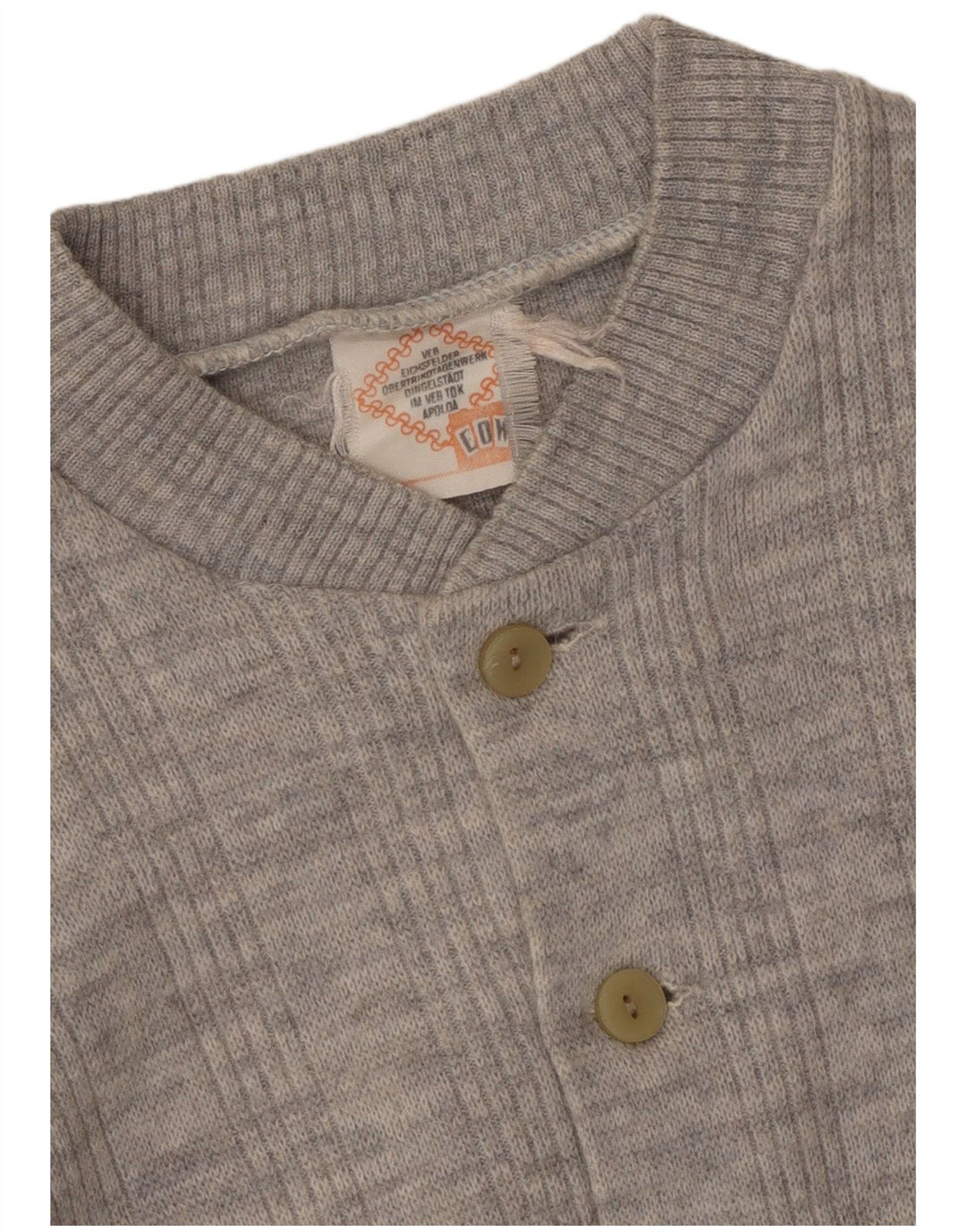 Vintage Damen Cardigan Pullover UK 14 Mittelgrau