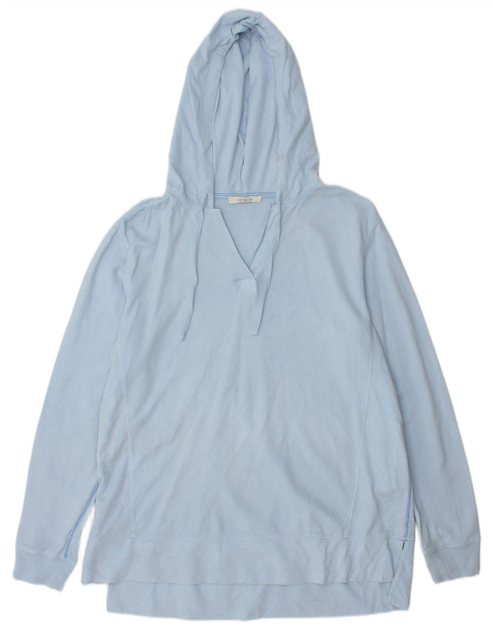 WHITE STUFF Damen Kapuzenpullover UK 12 Mittelblaue Baumwolle