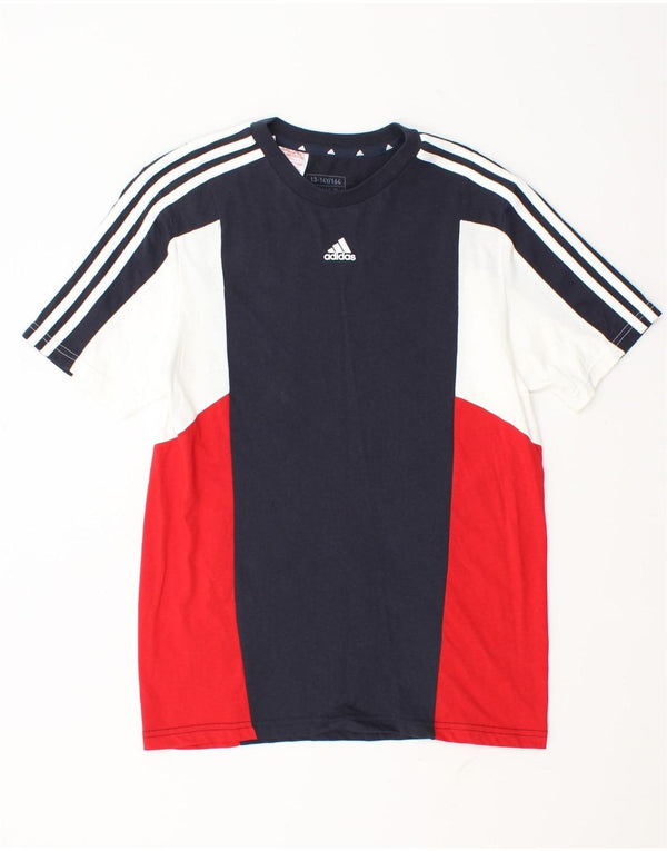 Adidas T-Shirt für Jungen, 13–14 Jahre, Marineblau, Colourblock-Baumwolle