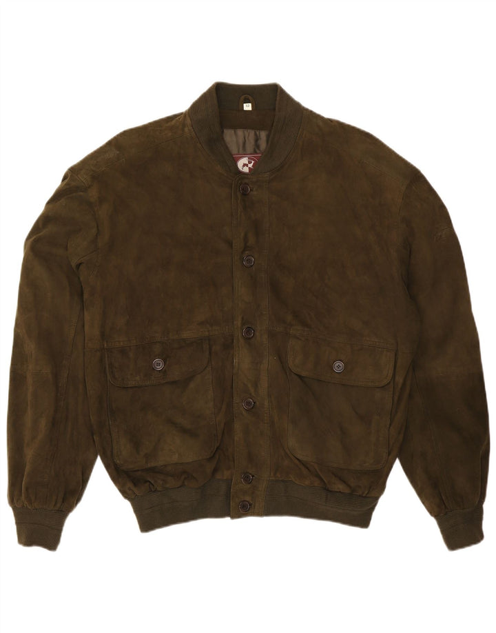 Vintage Herren Wildleder Bomberjacke IT 52 XL Braunes Leder