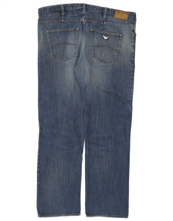 Armani Herren Straight Jeans W36 L30 Blaue Baumwolle
