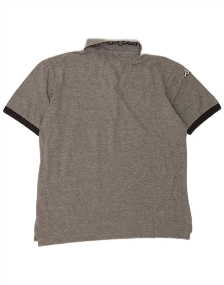 KAPPA Herren-Poloshirt mit Grafik, groß, graue Farbblock-Baumwolle