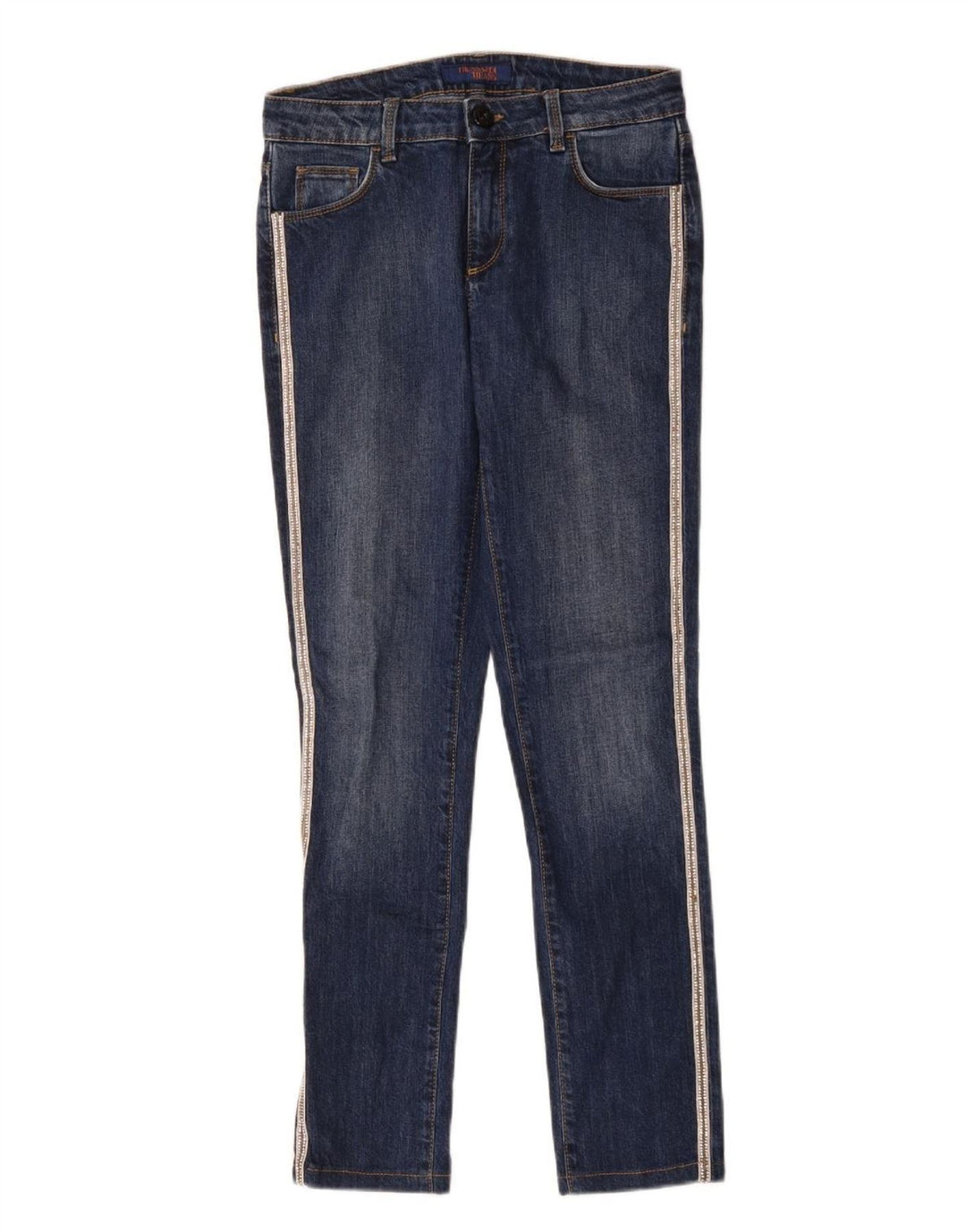 Trussardi Damen Slim Jeans IT 40 Small W26 L29 Blaue Baumwolle
