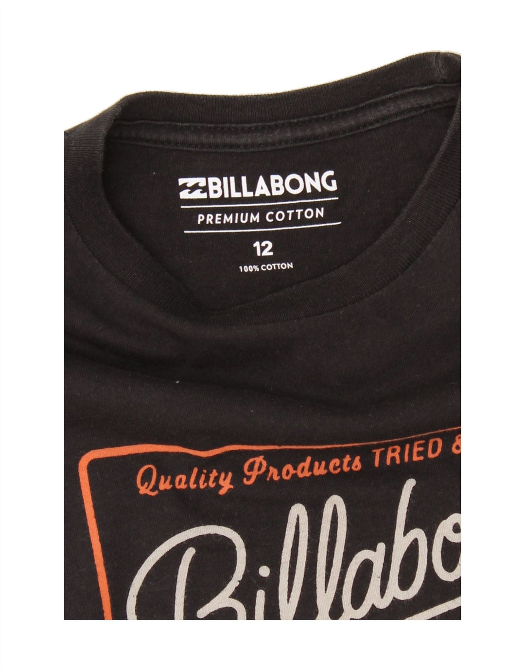 BILLABONG Boys Graphic Top Long Sleeve 11-12 Years Black Cotton Vintage Billabong and Second-Hand Billabong from Messina Hembry 