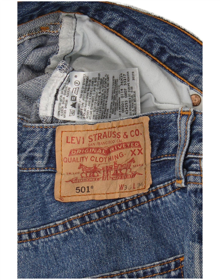 Levi's Herren 501 Straight Jeans W36 L28 Blaue Baumwolle