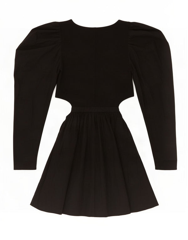 Zara Womens Cutout Bubble Dress UK 8 Small Schwarze Baumwolle