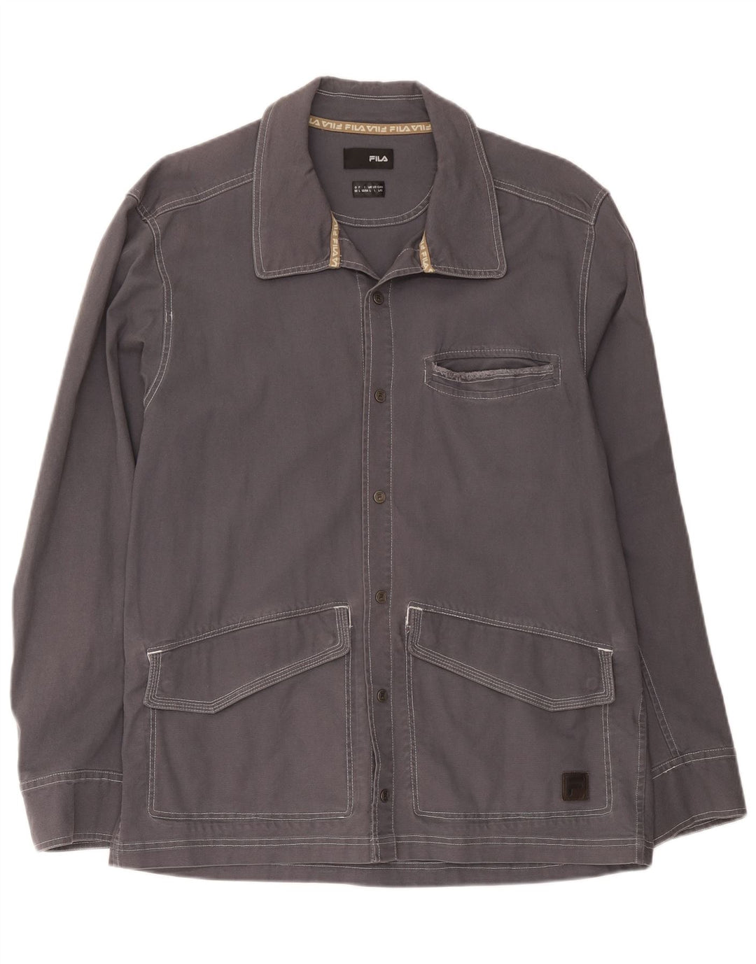 Fila Herren Utility Jacke UK 40 Large Grau Baumwolle