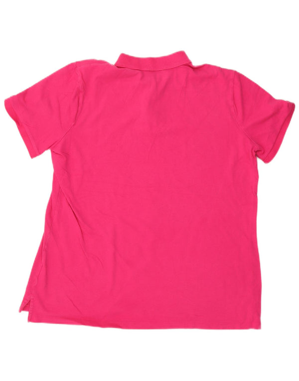 RALPH LAUREN Damen Poloshirt UK 18 XL Rosa Baumwolle