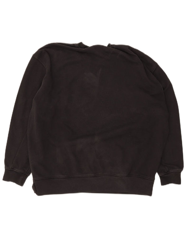 Adidas Womens Graphic Oversized Sweatshirt Pullover UK 12 Mittelschwarze Baumwolle