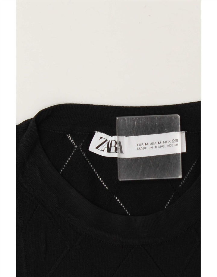Zara Damen Weste Top UK 12 Medium Schwarz