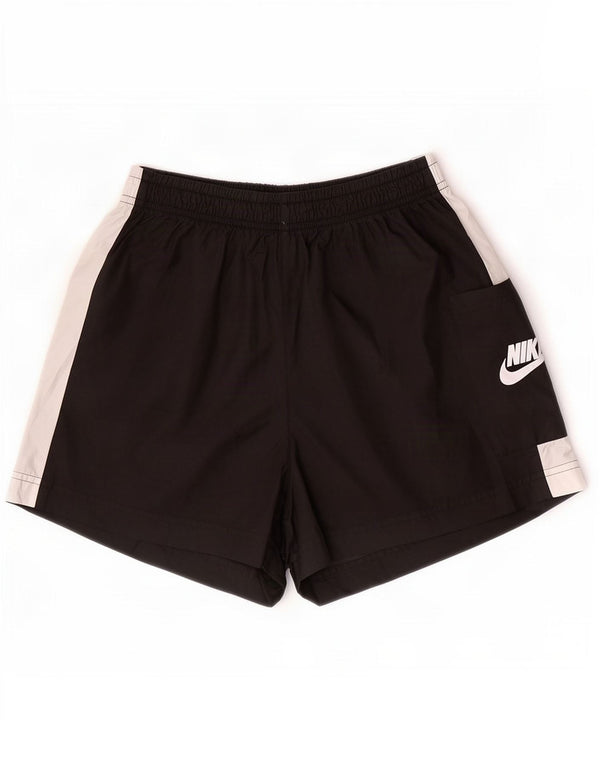 Nike Damen-Sportshorts UK 14 Mittelschwarzes Colourblock-Polyester