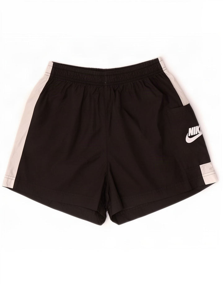 Nike Damen-Sportshorts UK 14 Mittelschwarzes Colourblock-Polyester