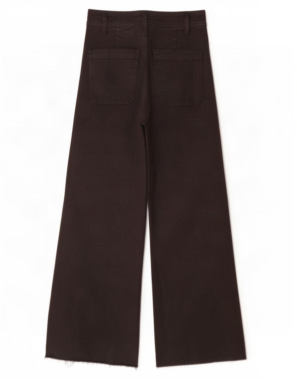 Zara Damen-Jeans mit hoher Taille und weitem Bein, EU 36, XS, B26, L29, schwarze Baumwolle