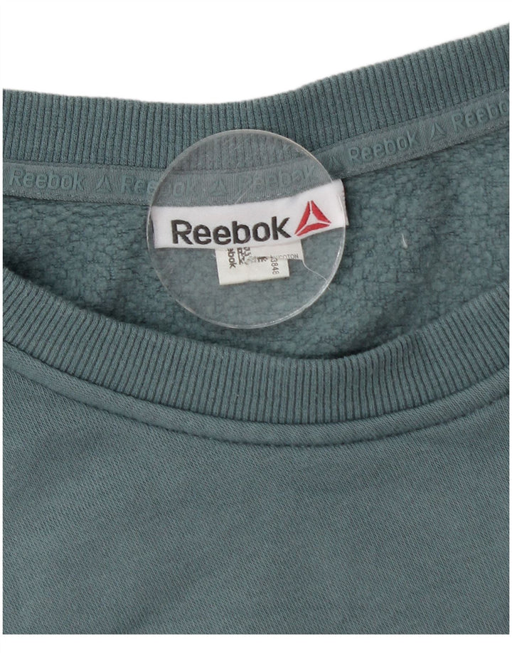 Reebok Damen Graphic Sweatshirt Pullover UK 14 Large Blau