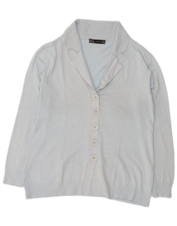 Zara Damen-Cardigan-Pullover UK 16 Large Blue Rayon