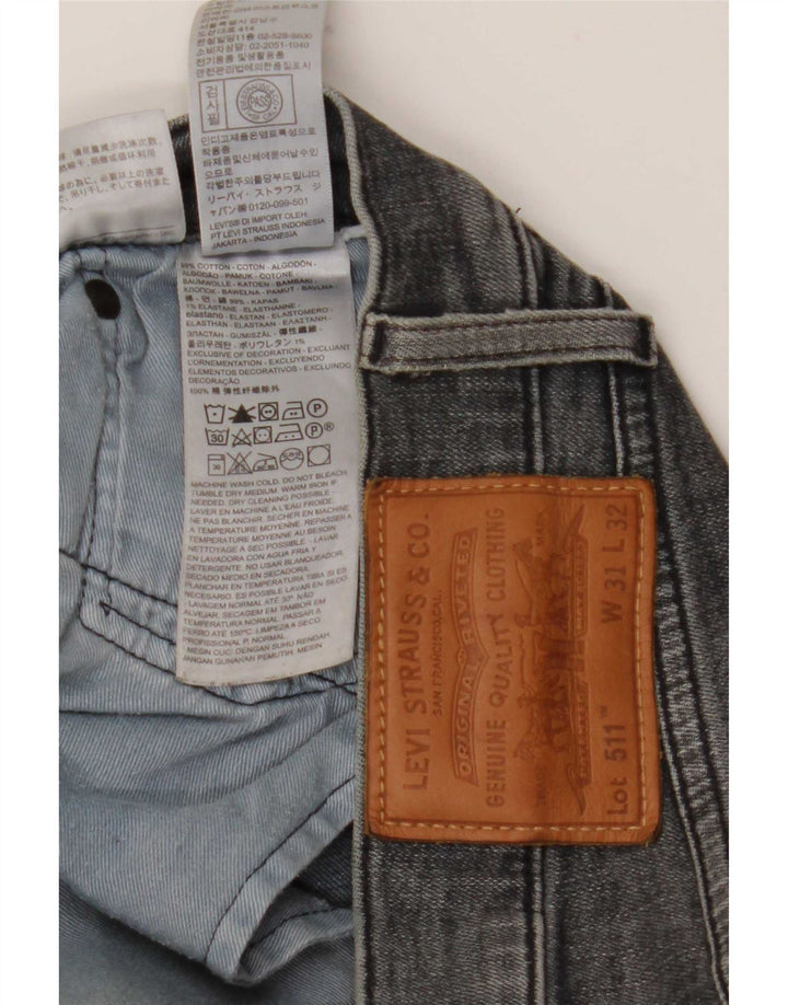 Levi's Herren 511 Slim Jeans W31 L32 Graue Baumwolle