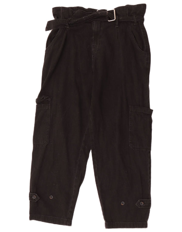 All Saints Damen Cargo Tapered Jeans UK 12 Medium W32 L27 Schwarze Baumwolle