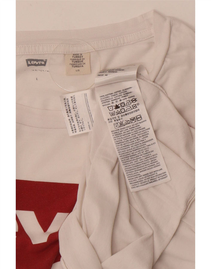 Levi's Herren-T-Shirt mit Grafik, Größe L, aus weißer Baumwolle