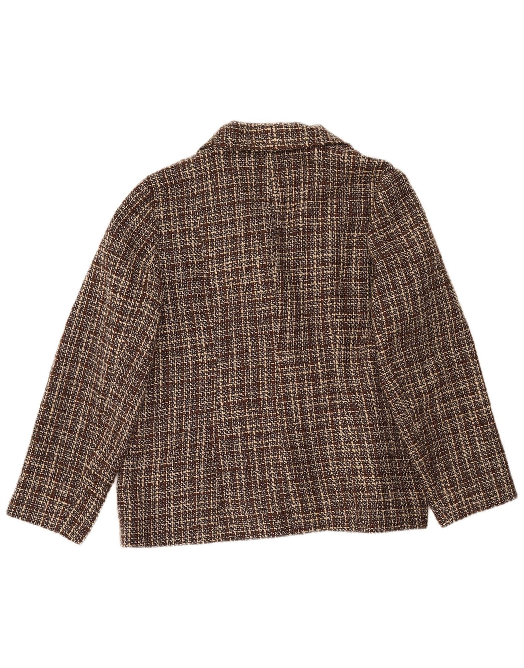 Garderobe Damen 2-Knopf-Blazerjacke UK 18 XL Braun kariertes Acryl