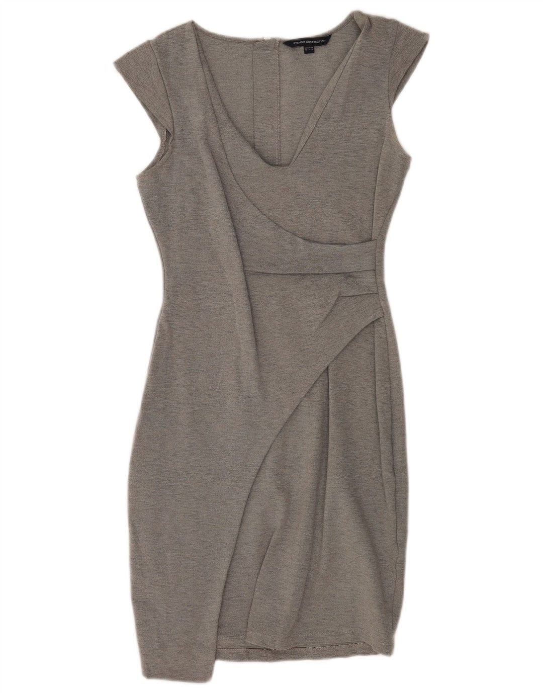 French Connection Damen, figurbetontes Kleid, Größe S, Grau, Viskose