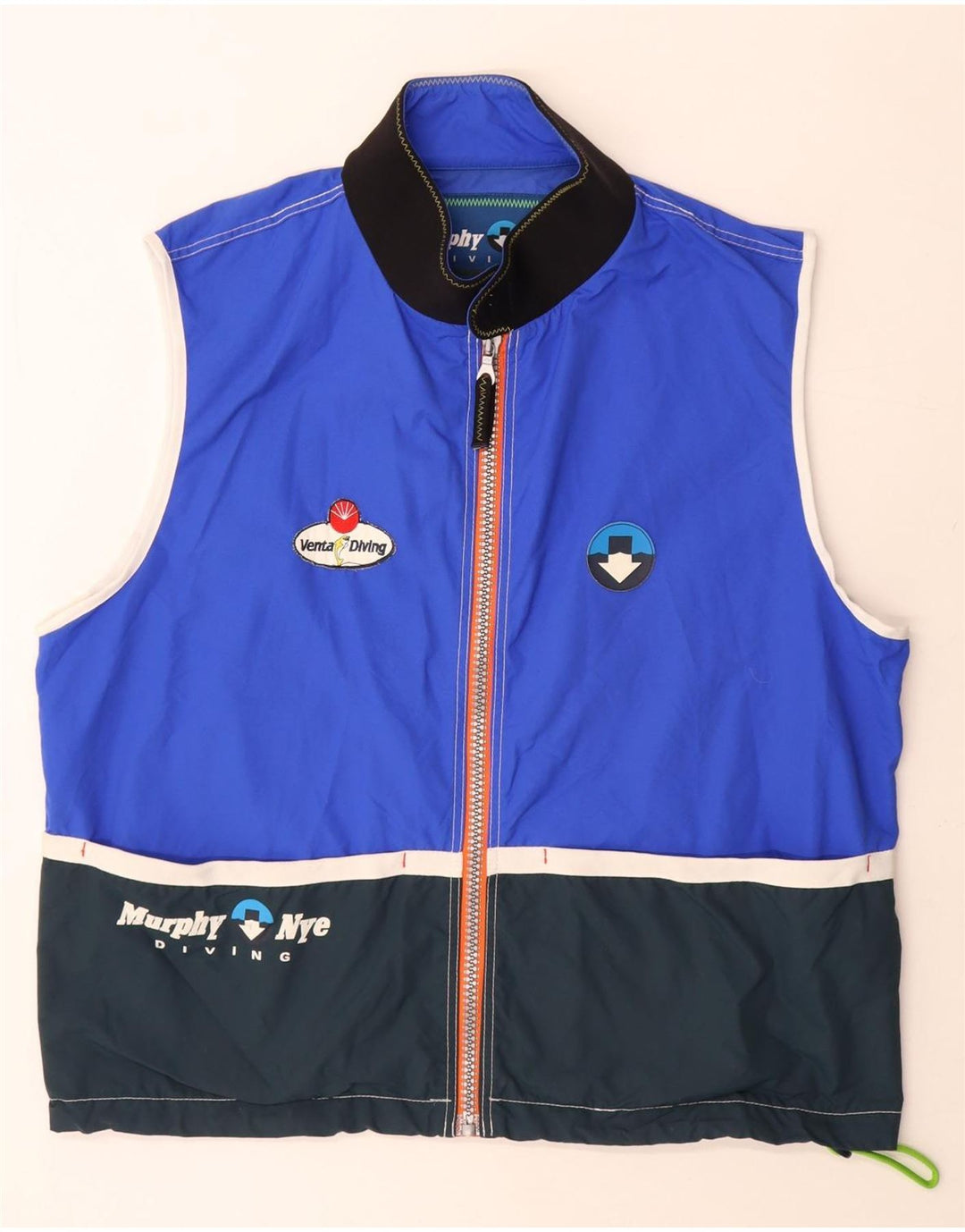 Murphy & Nye Herren-Gilet mit Grafik, UK 42, XL, blaues Colourblock-Polyamid