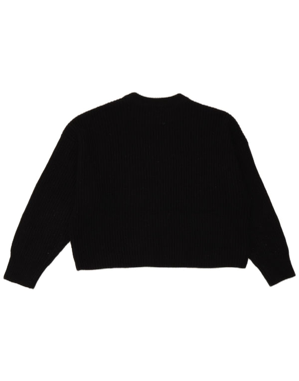 Zara Damen Crop-Oversize-Pullover mit Rundhalsausschnitt, Gr. 10, Größe S, Schwarz