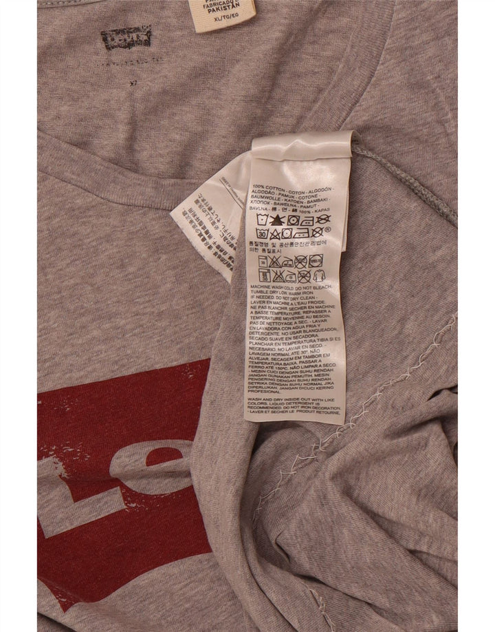 LEVI'S Mens Graphic T-Shirt Top XL Grey Cotton