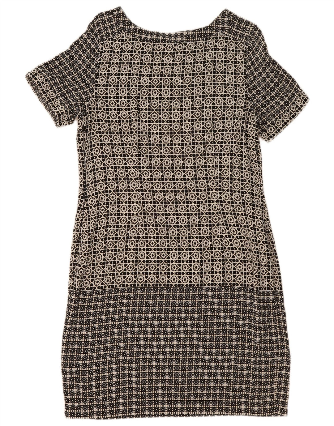 MARKS & SPENCER Damen Etuikleid UK 14 Große schwarze geometrische Viskose