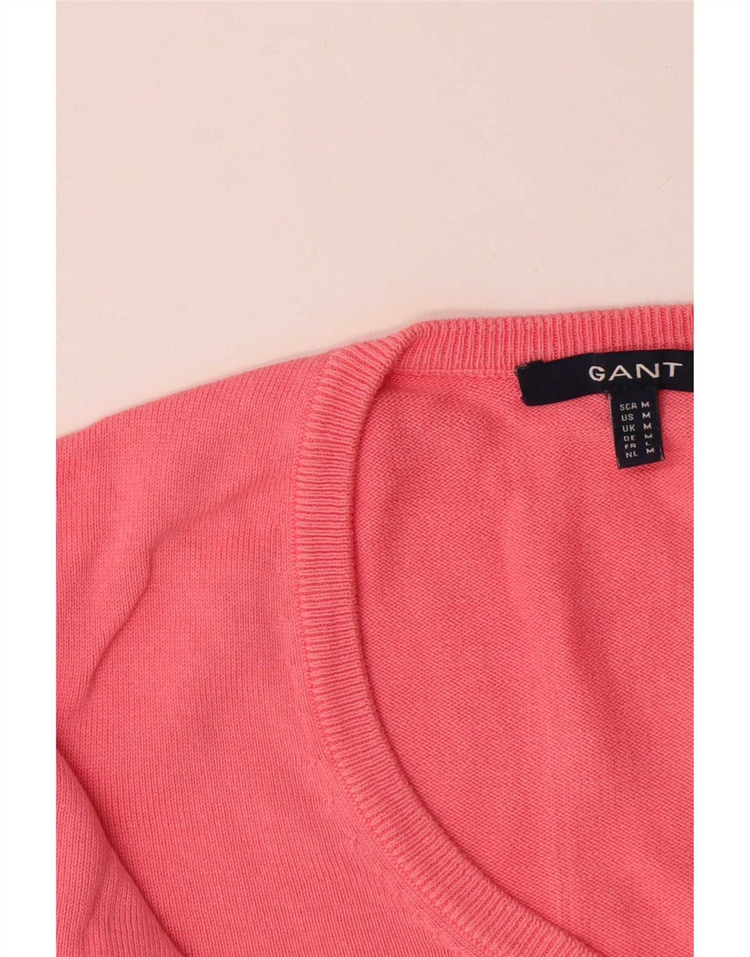Gant Damen-Pullover mit V-Ausschnitt, UK 12, mittelrosa, Baumwolle