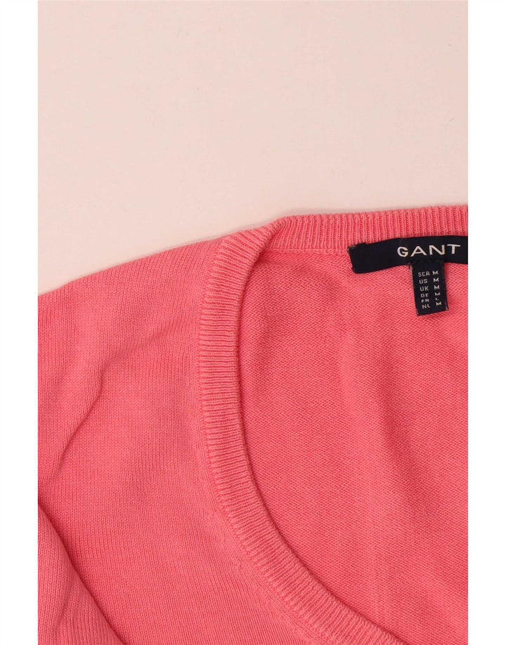 Gant Damen-Pullover mit V-Ausschnitt, UK 12, mittelrosa, Baumwolle