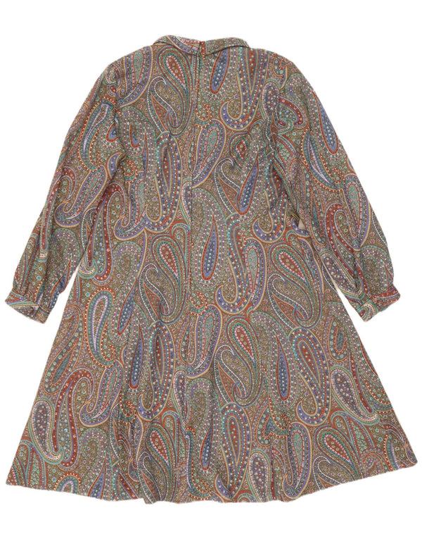 Norman Linton Damen A-Linien-Kleid UK 24 4XL Mehrfarbig Paisley