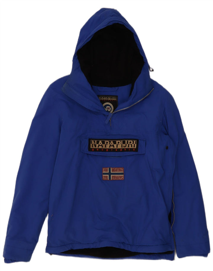 Napapijri Mens Graphic Hooded Anorak Jacket UK 36 Small Blau Polyester