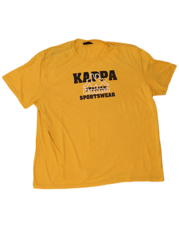 Kappa Herren Grafik T-Shirt Top 5XL Gelb Baumwolle