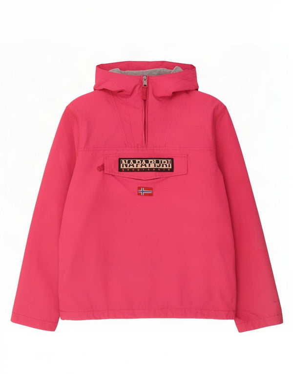 Napapijri Mädchen-Anorakjacke mit grafischer Kapuze, 13–14 Jahre, Rosa, Polyamid