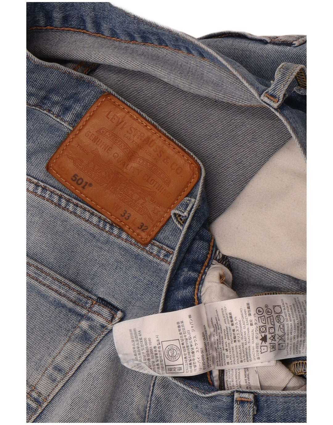 Levi's Herren 501 Straight Jeans W33 L32 Blaue Baumwolle
