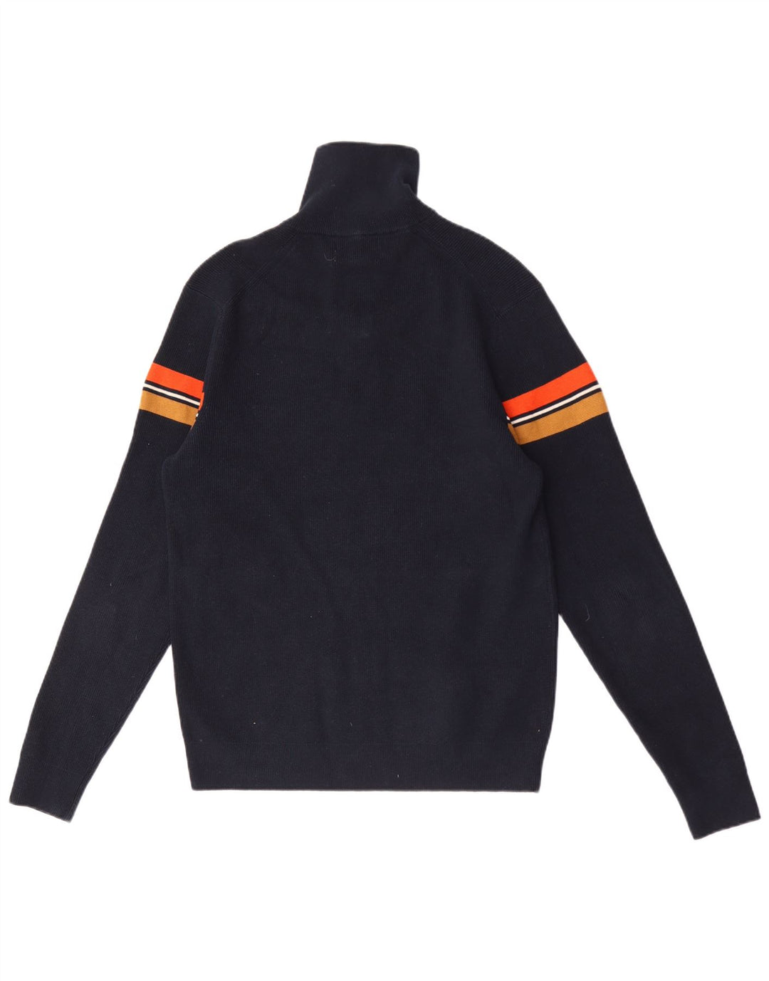 Marks & Spencer Herren-Pullover mit Reißverschluss am Hals, mittlerer Marineblau-Farbblock