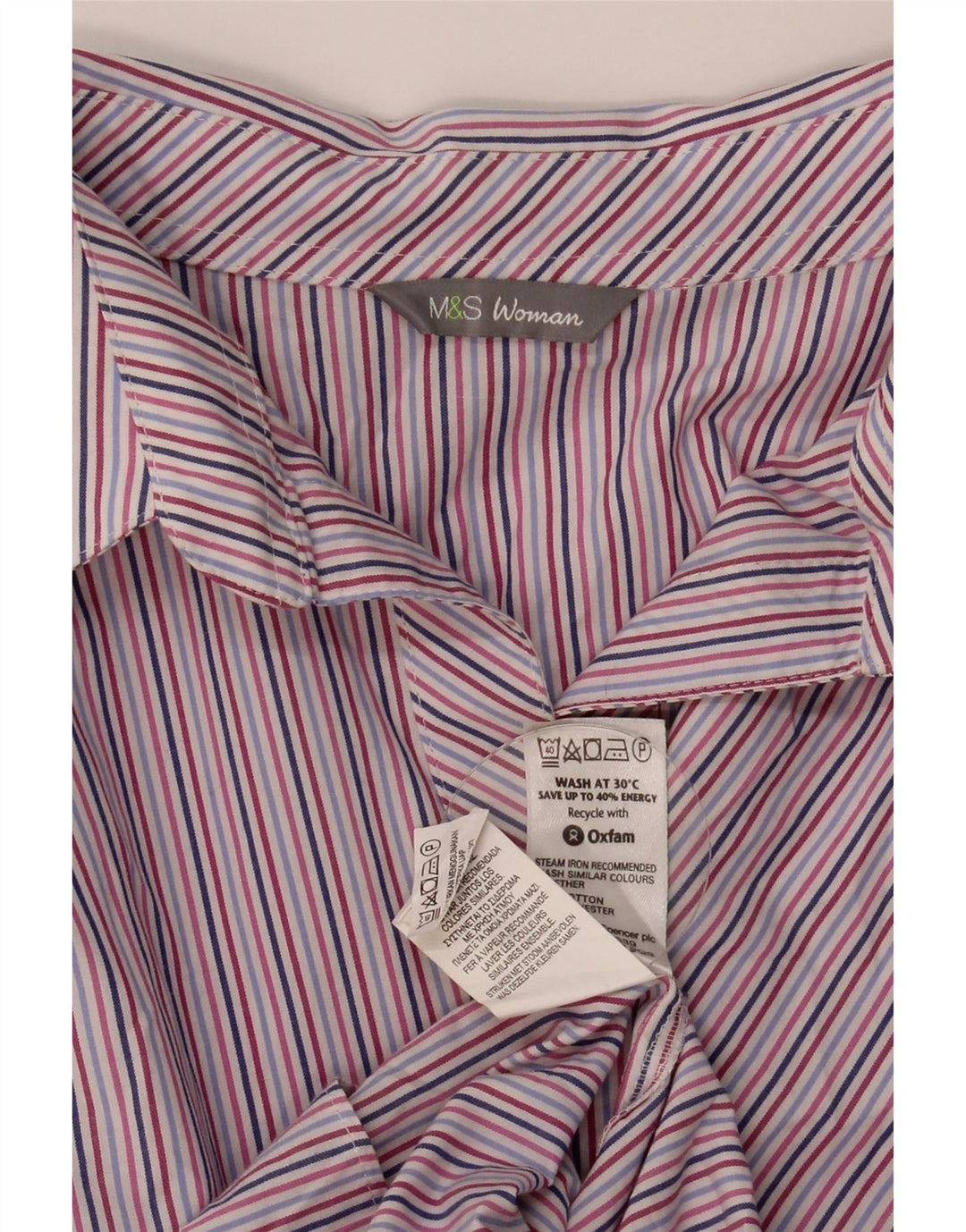 Marks & Spencer Damen-Hemd mit 3/4-Ärmeln, Größe M, mehrfarbig, gestreift