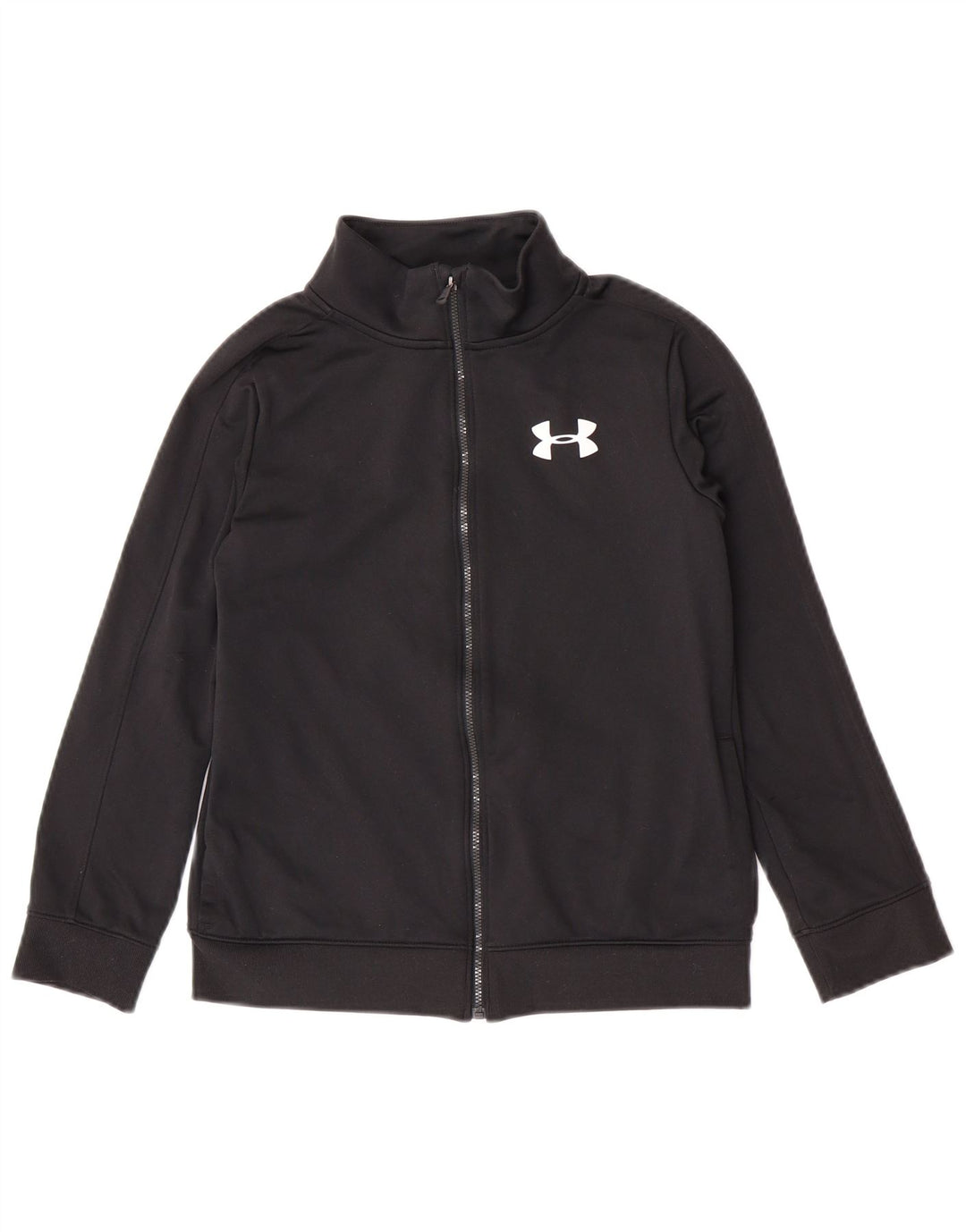 Under Armour Jungen-Trainingsanzug-Top-Jacke, 9–10 Jahre, mittelschwarzes Polyester