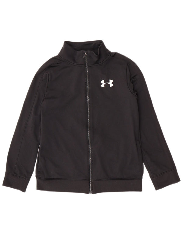 Under Armour Jungen-Trainingsanzug-Top-Jacke, 9–10 Jahre, mittelschwarzes Polyester