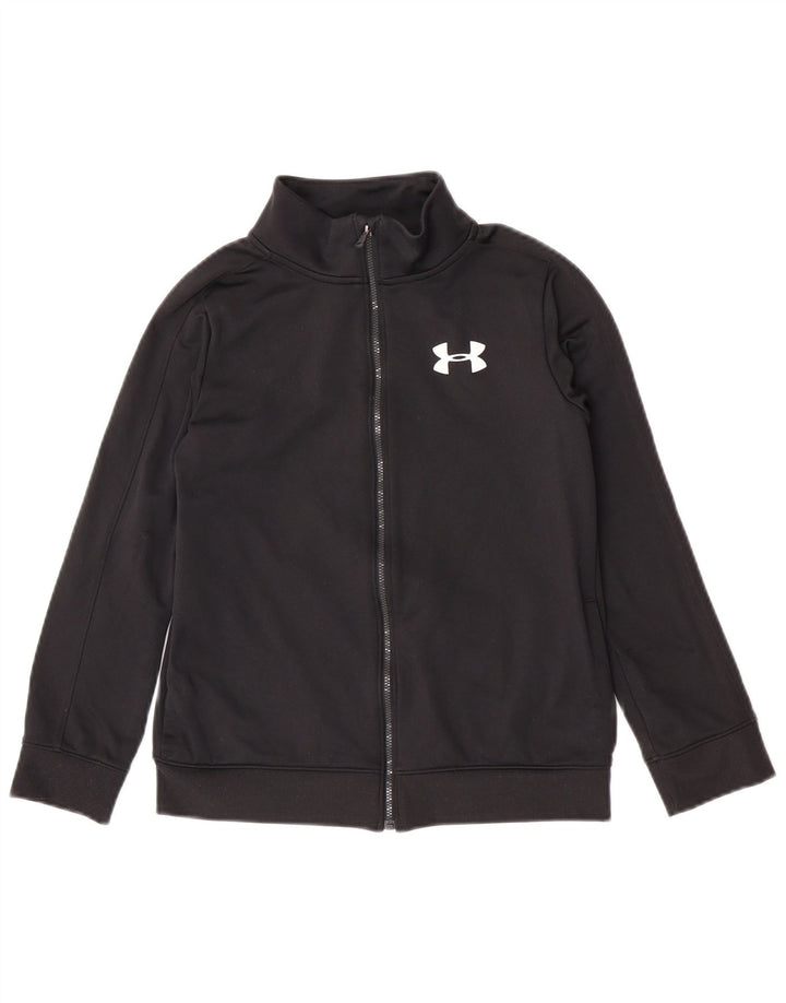 Under Armour Jungen-Trainingsanzug-Top-Jacke, 9–10 Jahre, mittelschwarzes Polyester