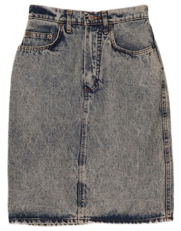 Vintage Damen Jeansrock W27 Kleine blaue Baumwolle