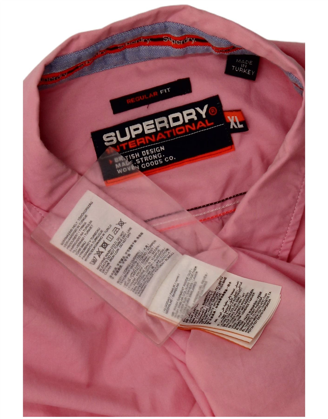 Superdry Herren Kurzarm-Hemd mit normaler Passform, XL, rosa, Baumwolle