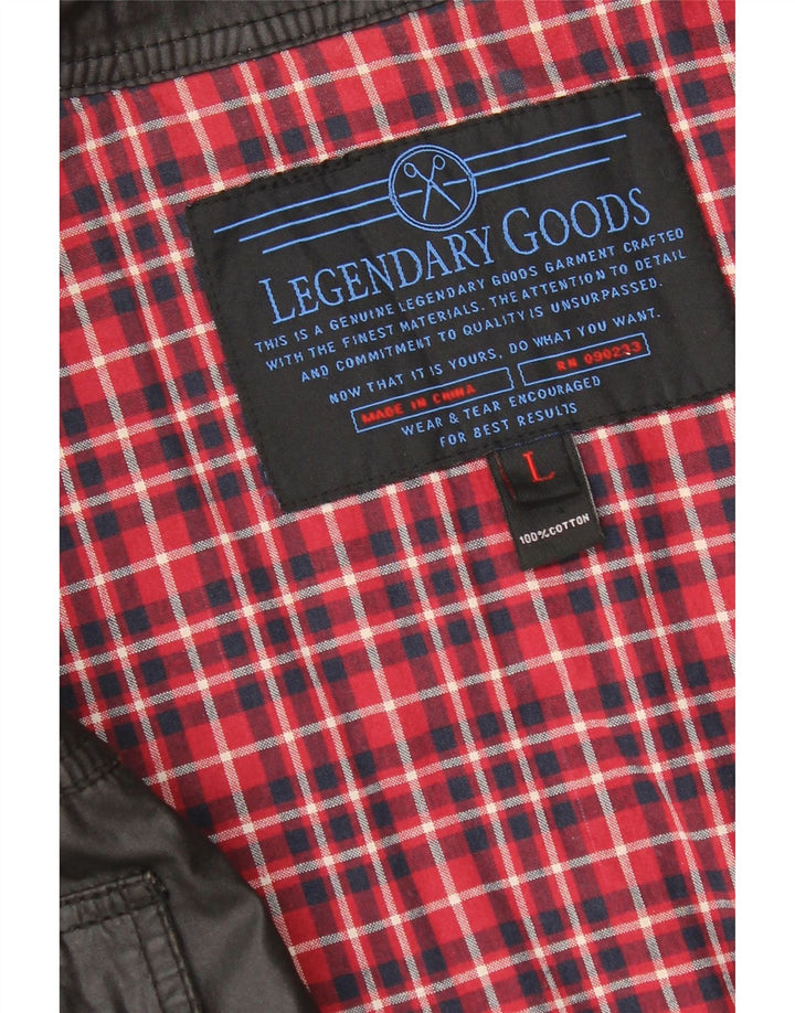 Vintage Herren Utility Jacke UK 40 Große schwarze Baumwolle