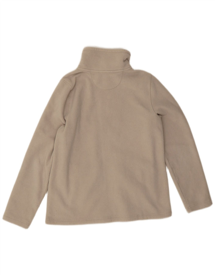 Dkny Womens Graphic Fleece Jacke UK 14 Medium Beige Polyester