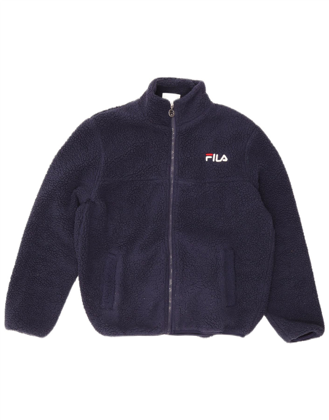 FILA Damen Fleecejacke in Übergröße mit Grafik, UK 6, XS, Marineblau, Polyester