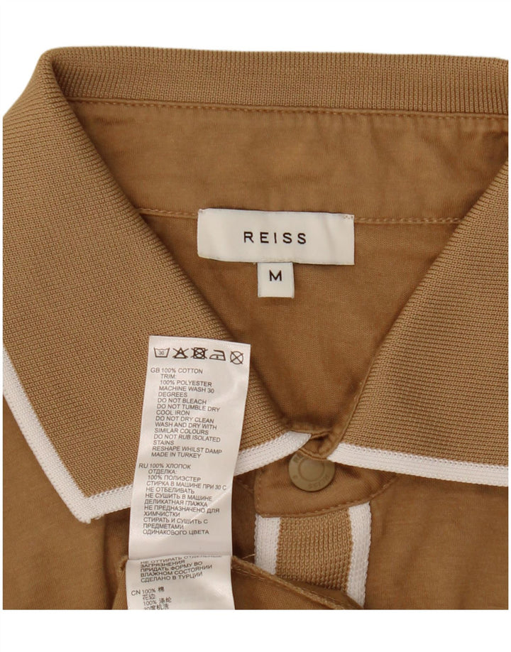 Reiss Herren-Poloshirt aus mittelbrauner Baumwolle