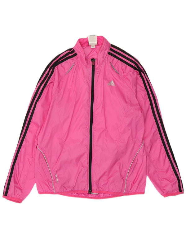 Adidas Damen Trainingsanzug Top Jacke UK 14 Large Rosa Nylon