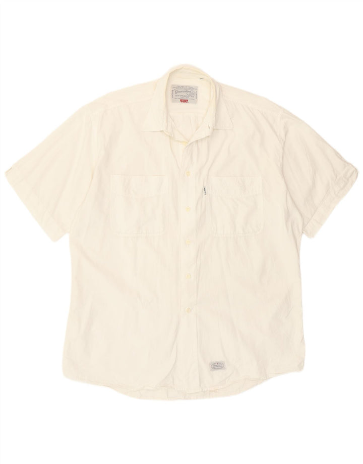 Levi's Herren Kurzarmhemd Large Weiß